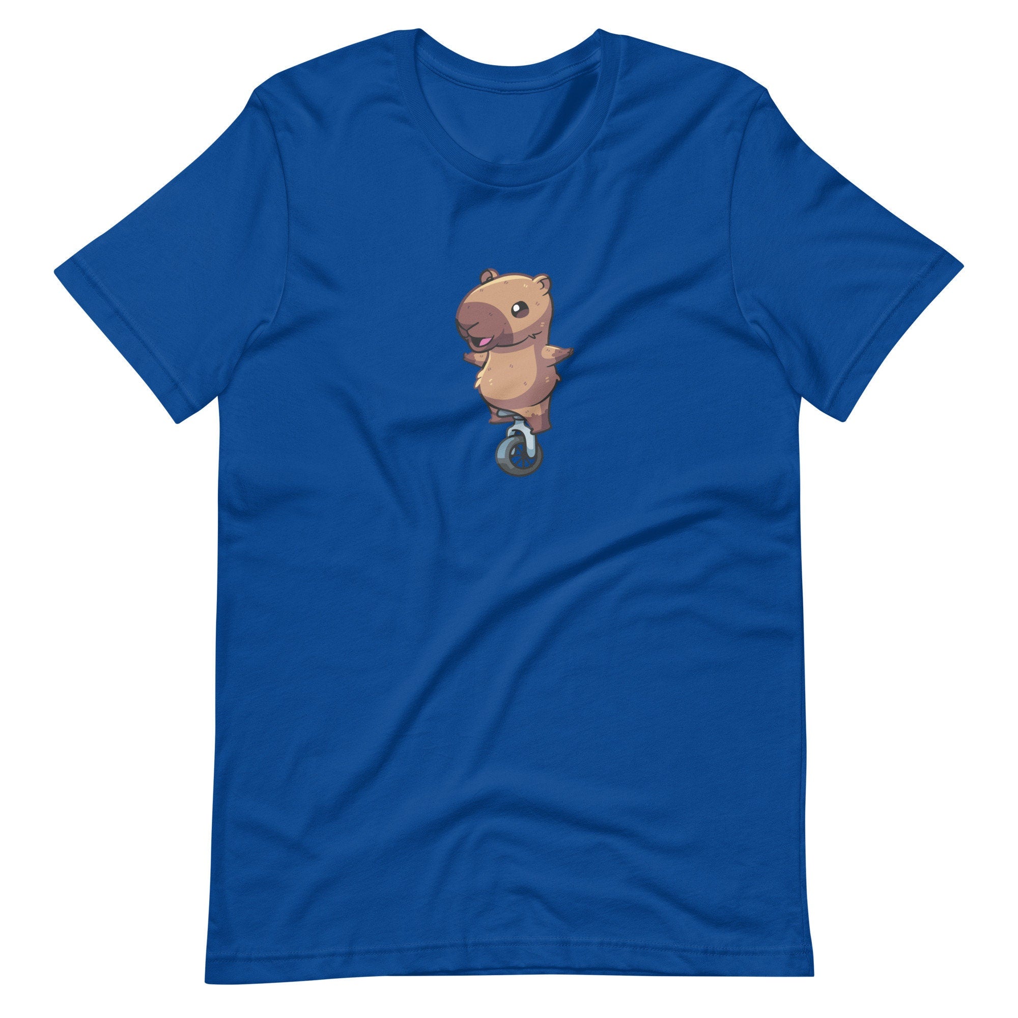 Capybara Unicycle, Unisex Capybara T-Shirt, Capybara Riding Unicycle Shirt, Capybara Gift