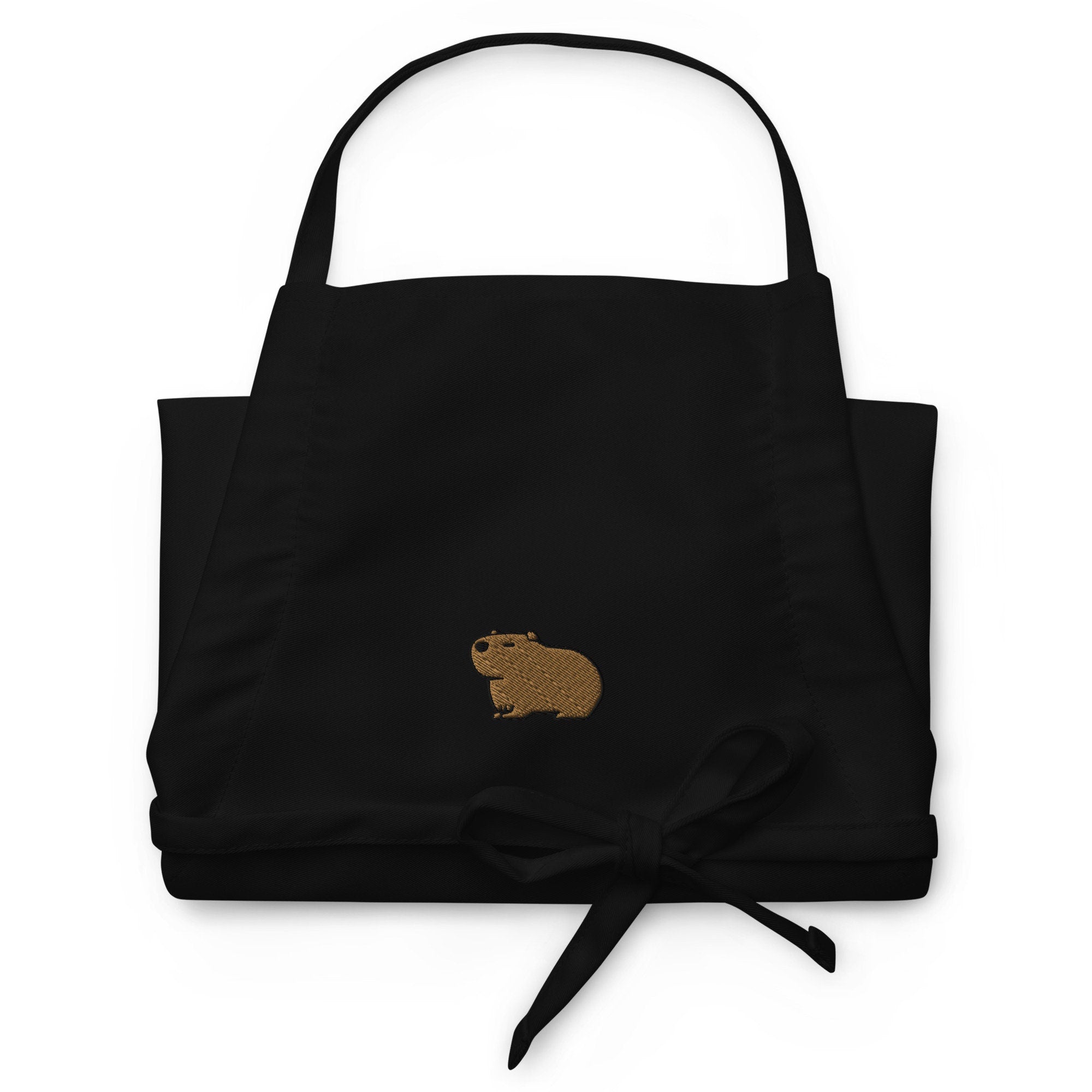 Capybara Embroidered Apron, Handmade Embroidered Capybara Apron, Capybara Lover Gift, Cooking Capybara Gift